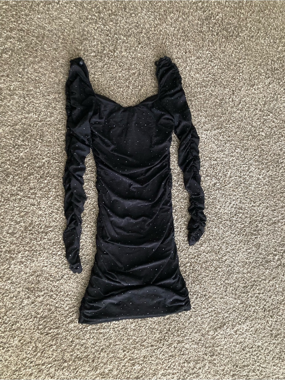 Windsor Black Rhinestone Mesh Corset Bodycon Mini Dress Size M - Picture 7 of 12
